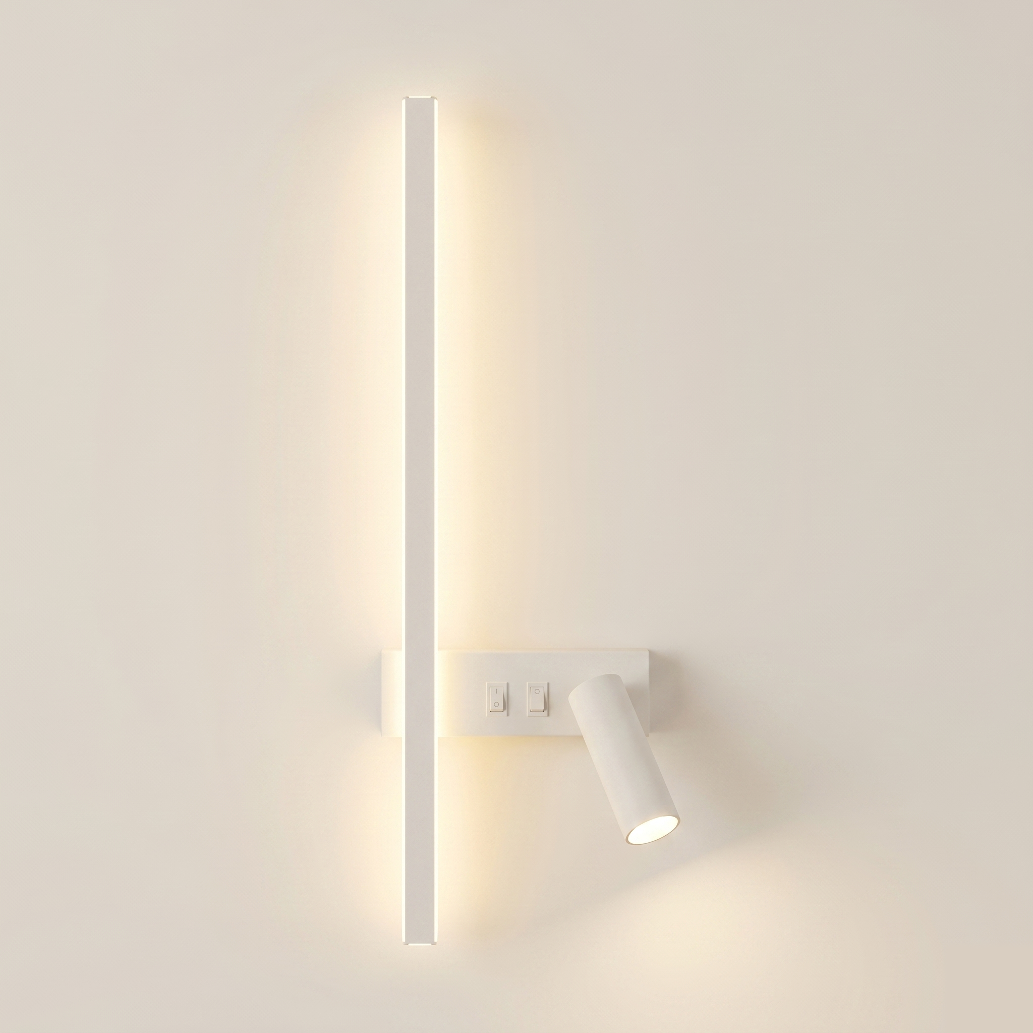 Nordic Bar & Spotlight Wall Light - Adjustable LED - White, Left