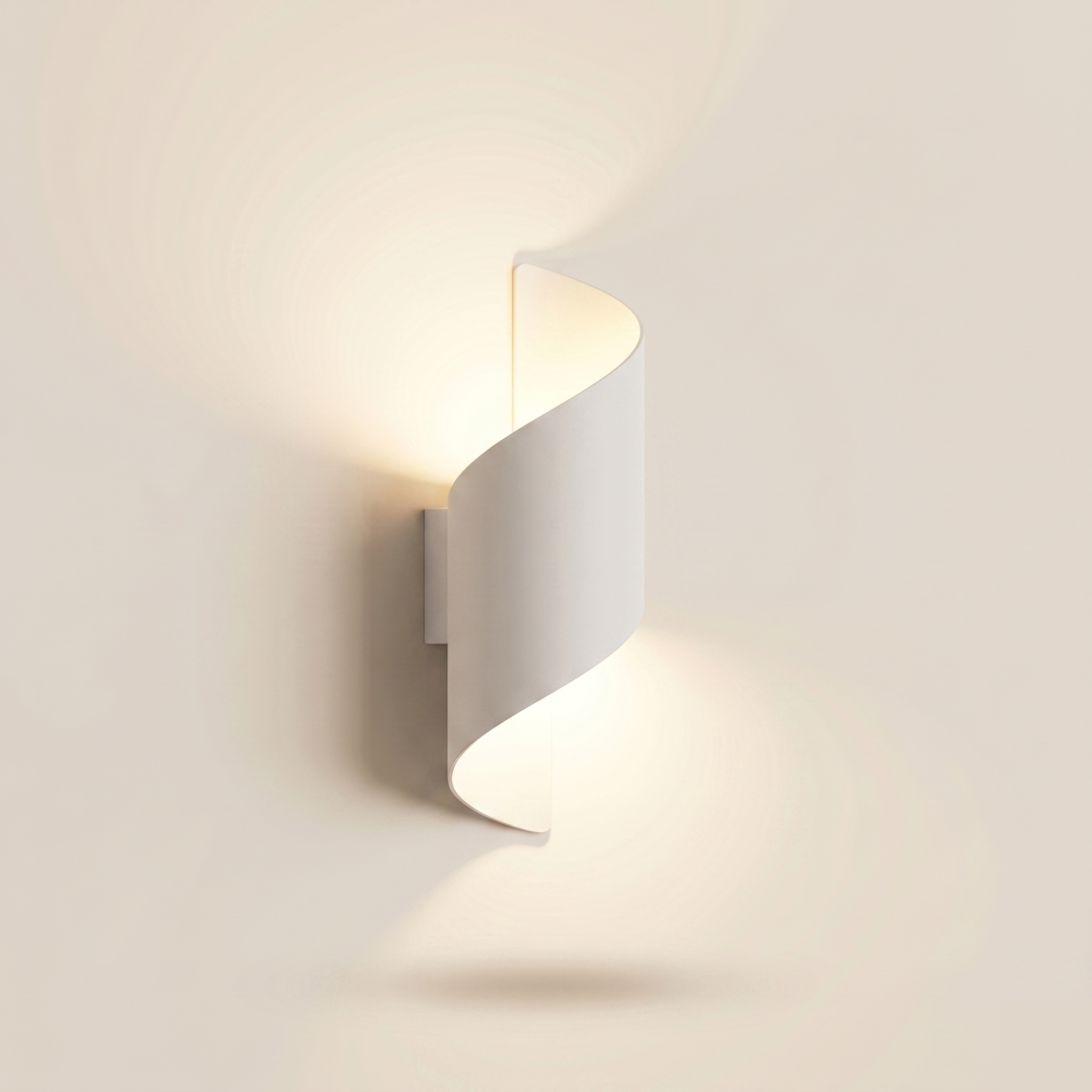 Spiral LED Outdoor Wall Light IP65 - Aluminium - White, Small