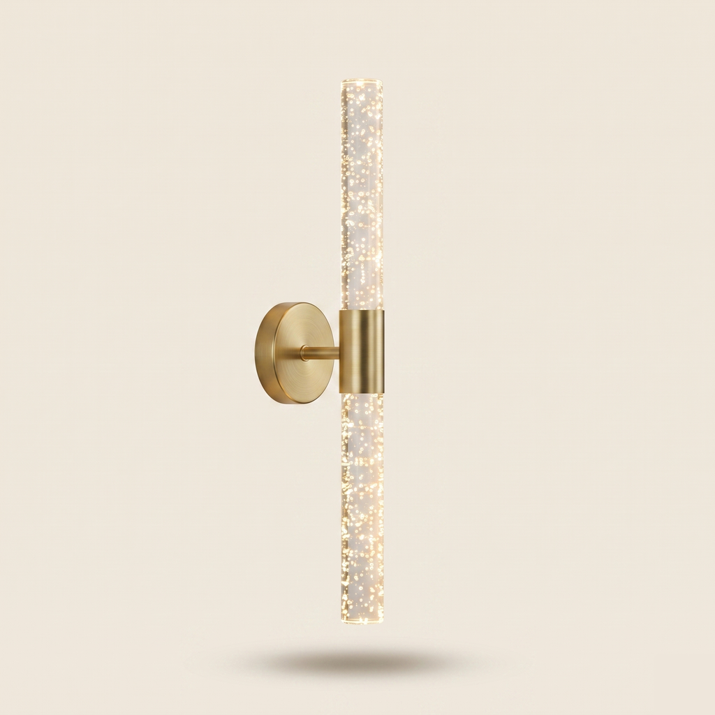 Crystal Stem LED Wall Light - Blown Glass & Metal - Warm White