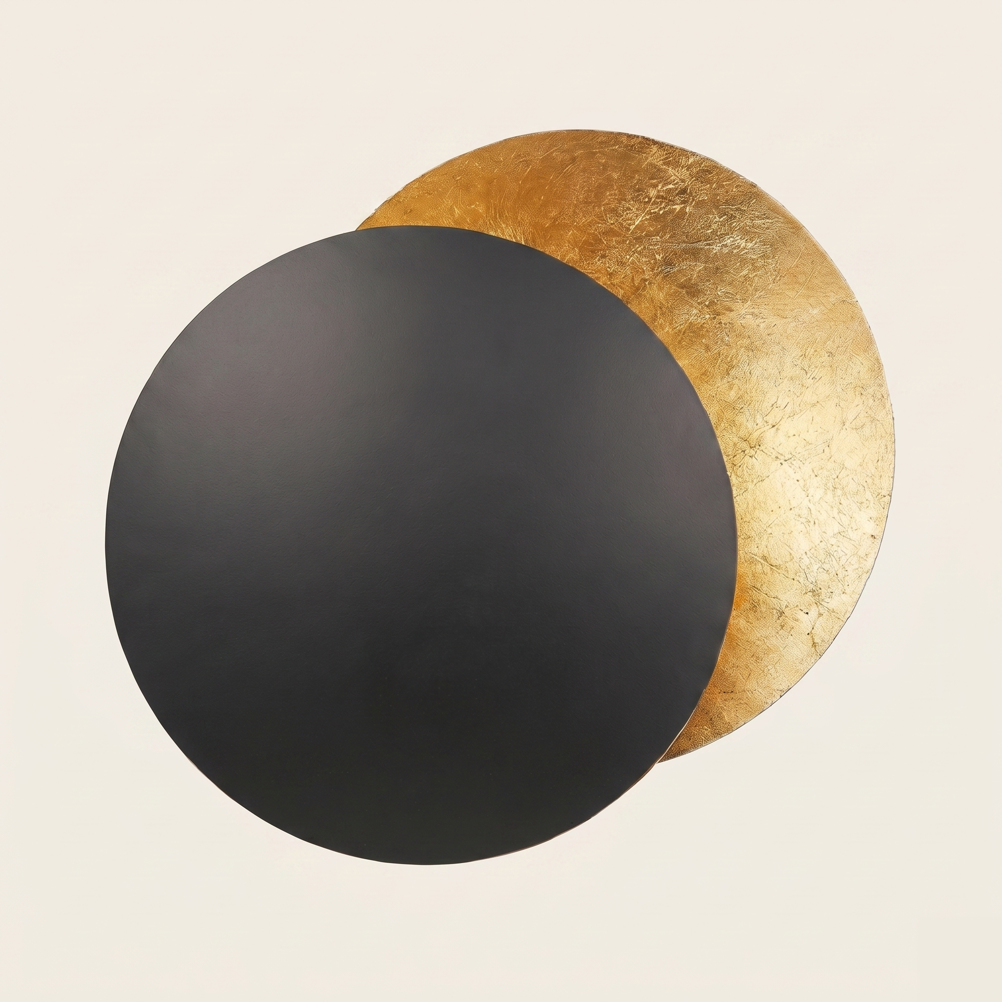 Copper Halo LED Wall Light - Round Eclipse Design - Black Gold