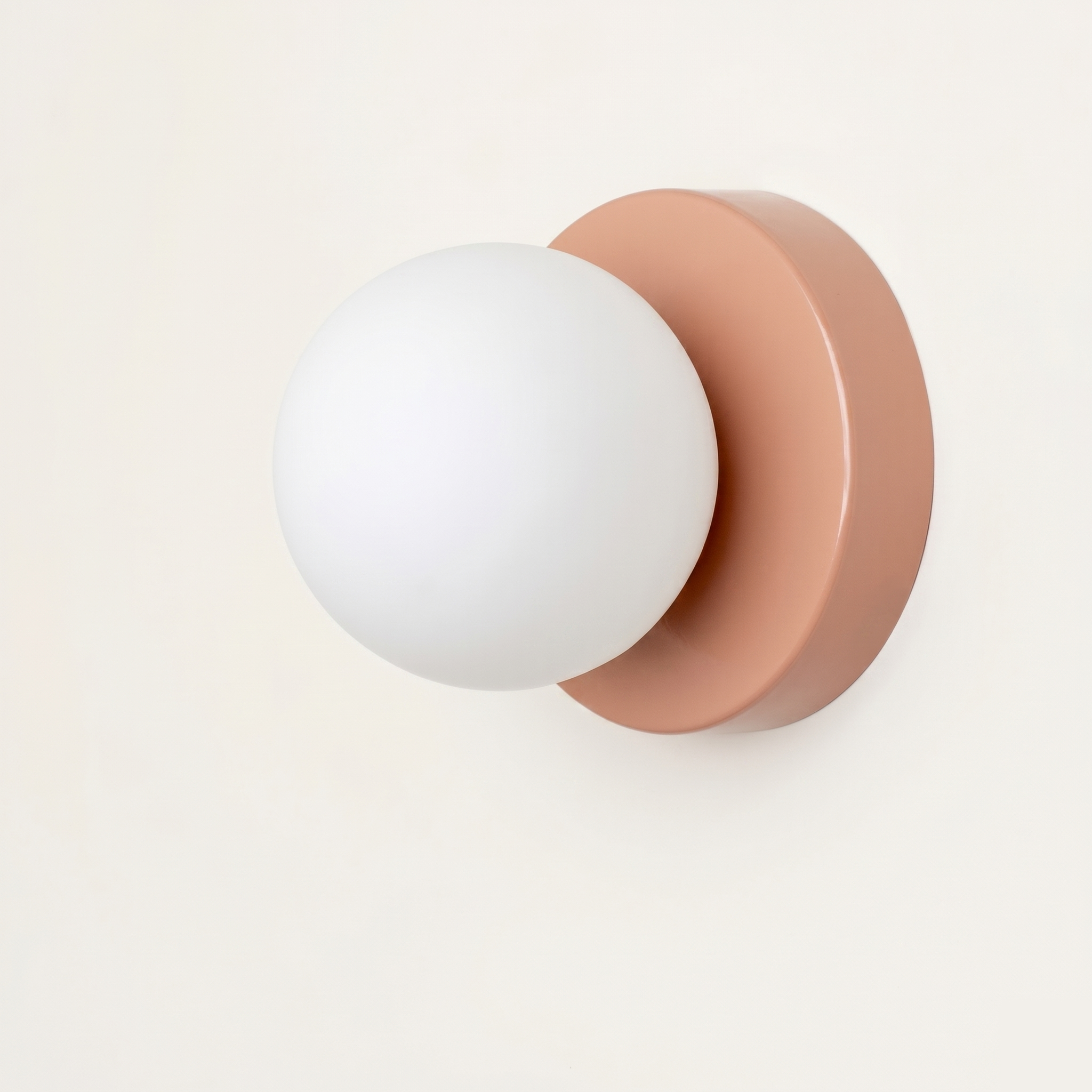Mini Opal Glass Wall Light - Modern Metal Rosette - Pink