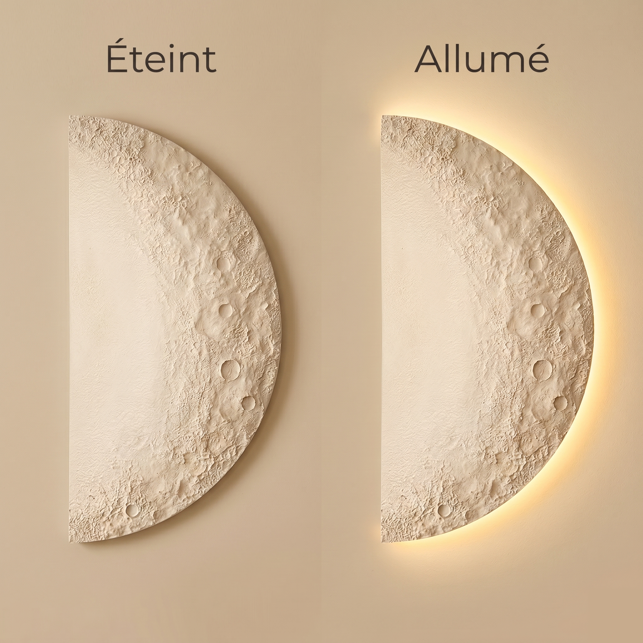 Moon Panel LED Wall Light - Dimmable Acrylic Art - Alabaster