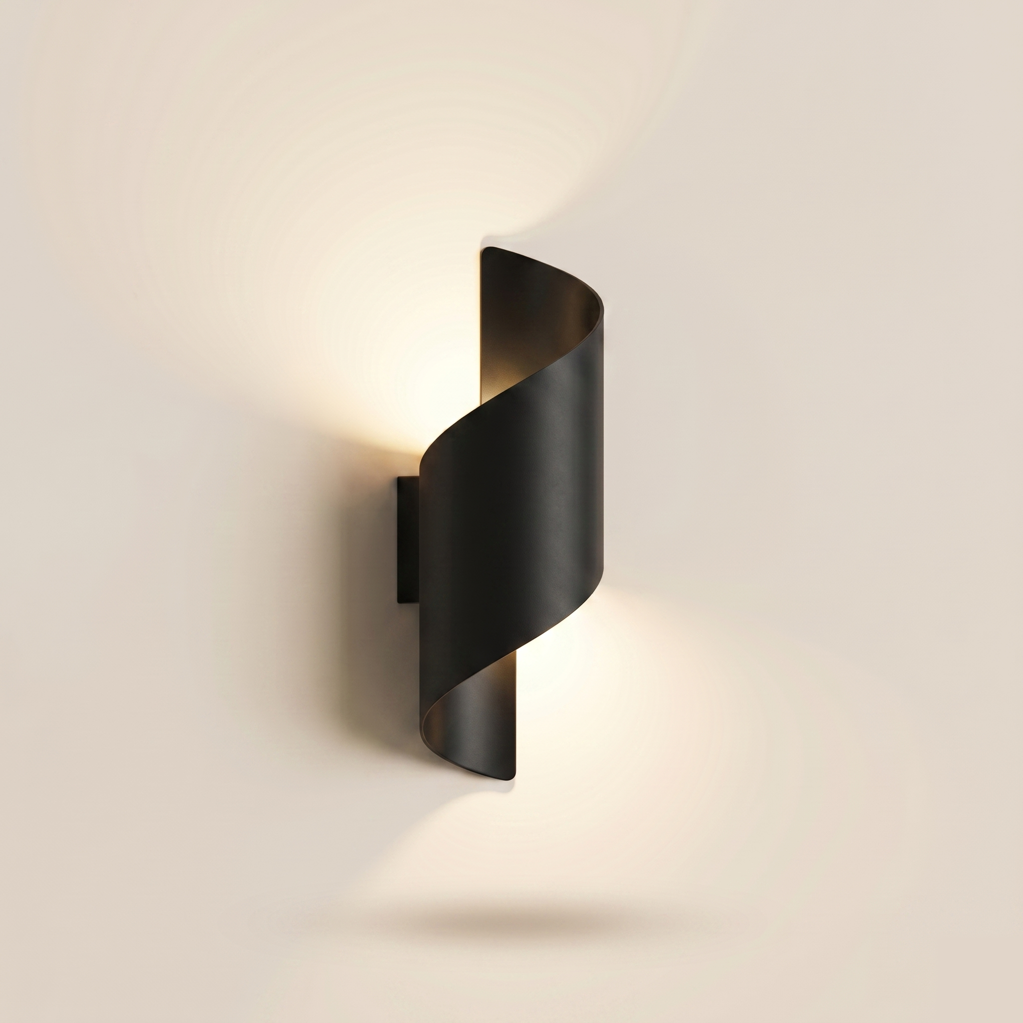 Spiral LED Outdoor Wall Light IP65 - Aluminium - Black, Small