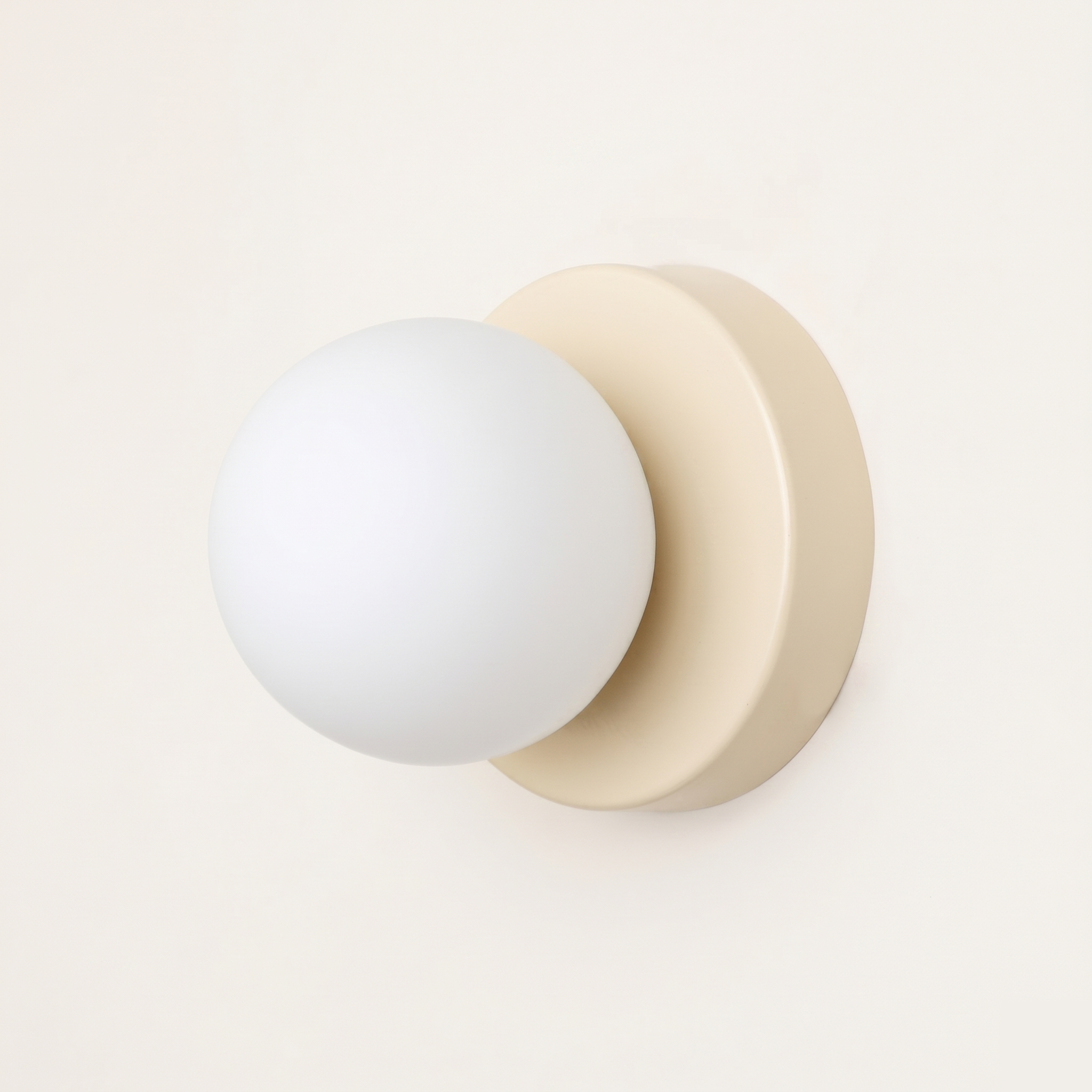 Mini Opal Glass Wall Light - Modern Metal Rosette - White
