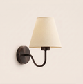 Retro Fabric Wall Light - Metal & Fabric Shade - 1 Piece, Black