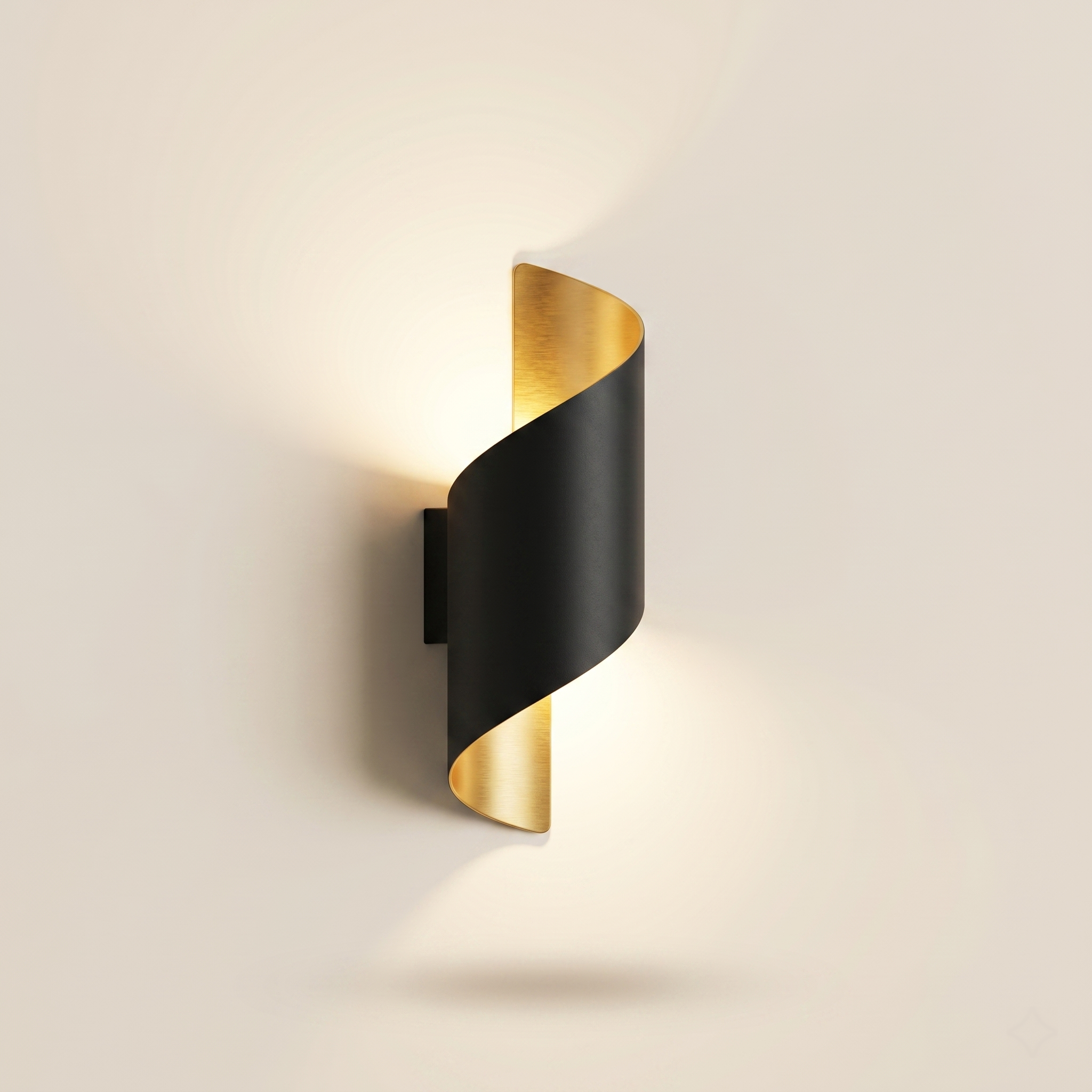 Spiral LED Outdoor Wall Light IP65 - Aluminium - Black/Gold, Small