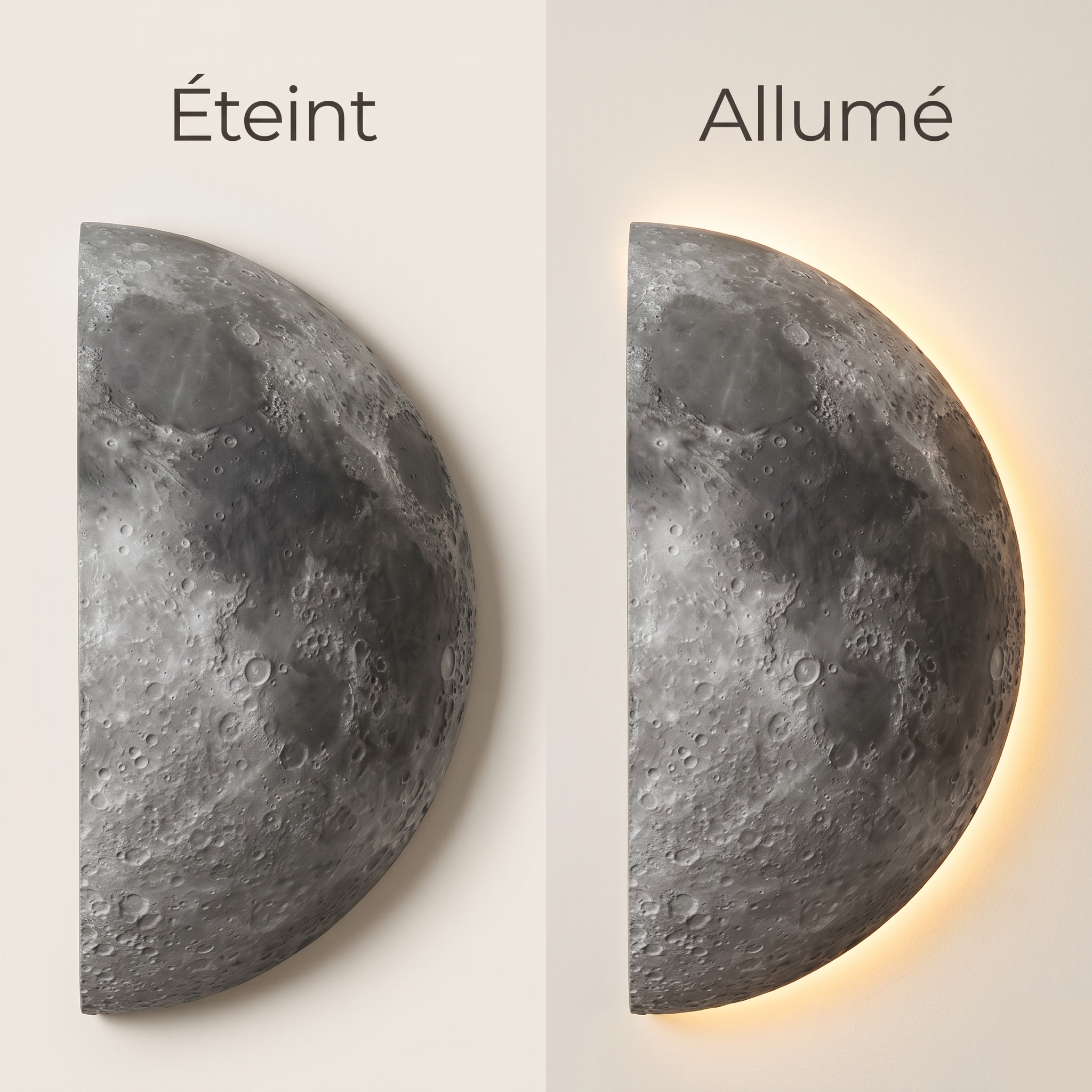 Moon Panel LED Wall Light - Dimmable Acrylic Art - Apollo