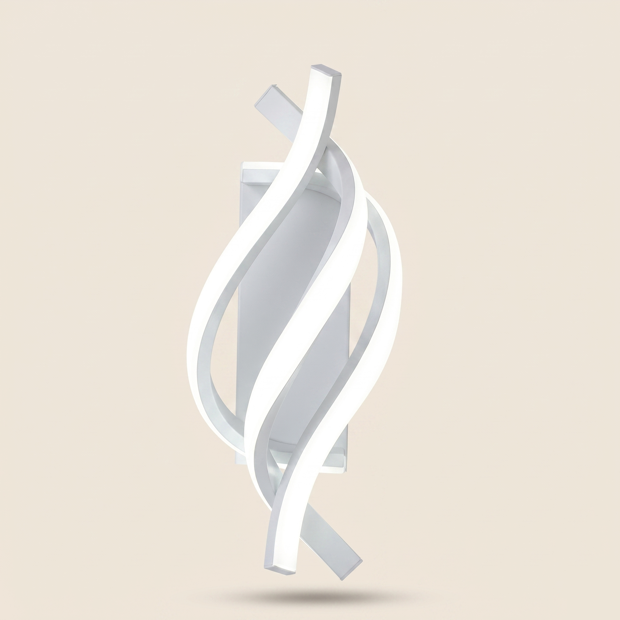Twisted LED Wall Light - Aluminium & Acrylic - White
