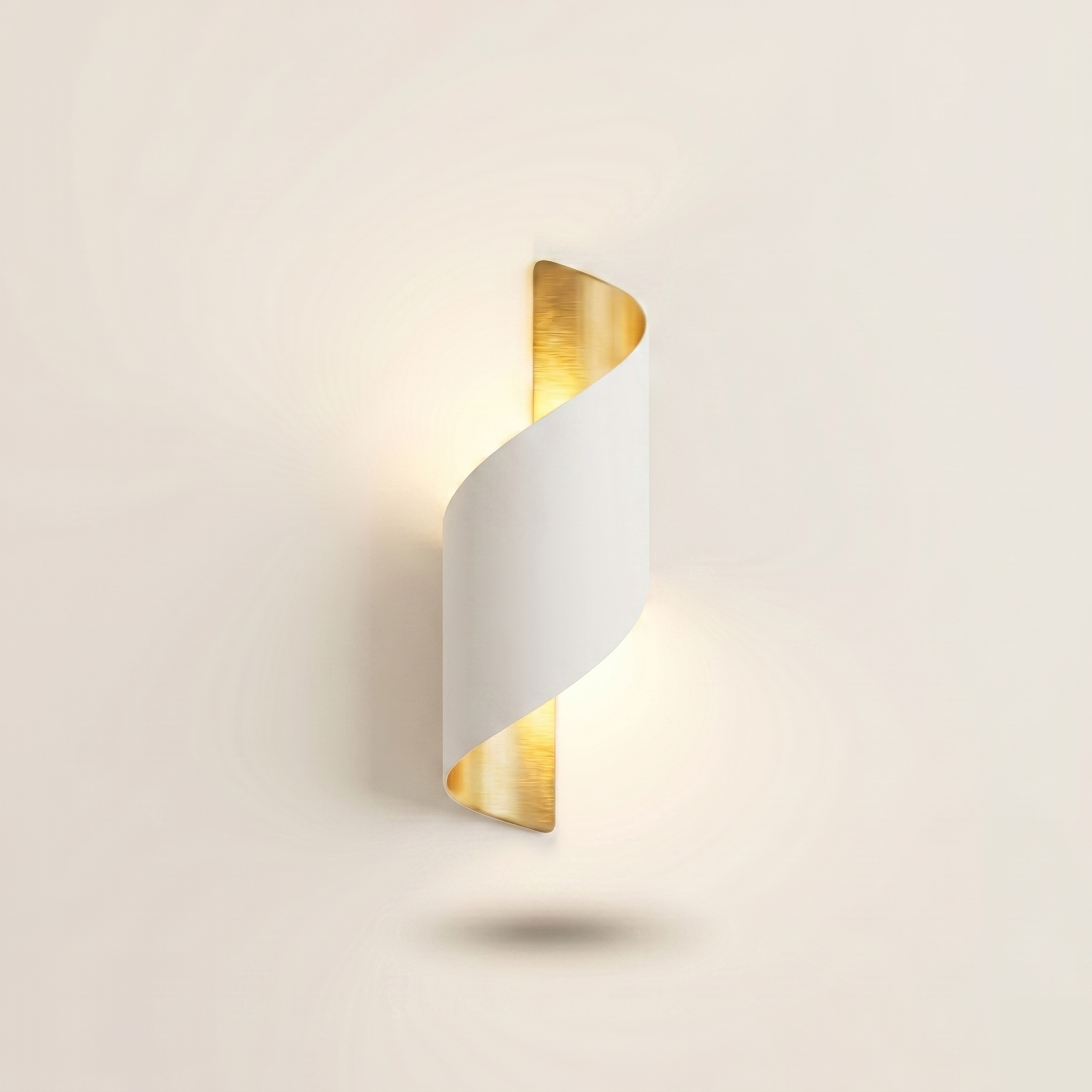 Spiral LED Outdoor Wall Light IP65 - Aluminium - White/Gold, Small