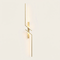Long LED Wall Light with Remote Dimmer - Aluminium - Shape B, Gold, 80 cm