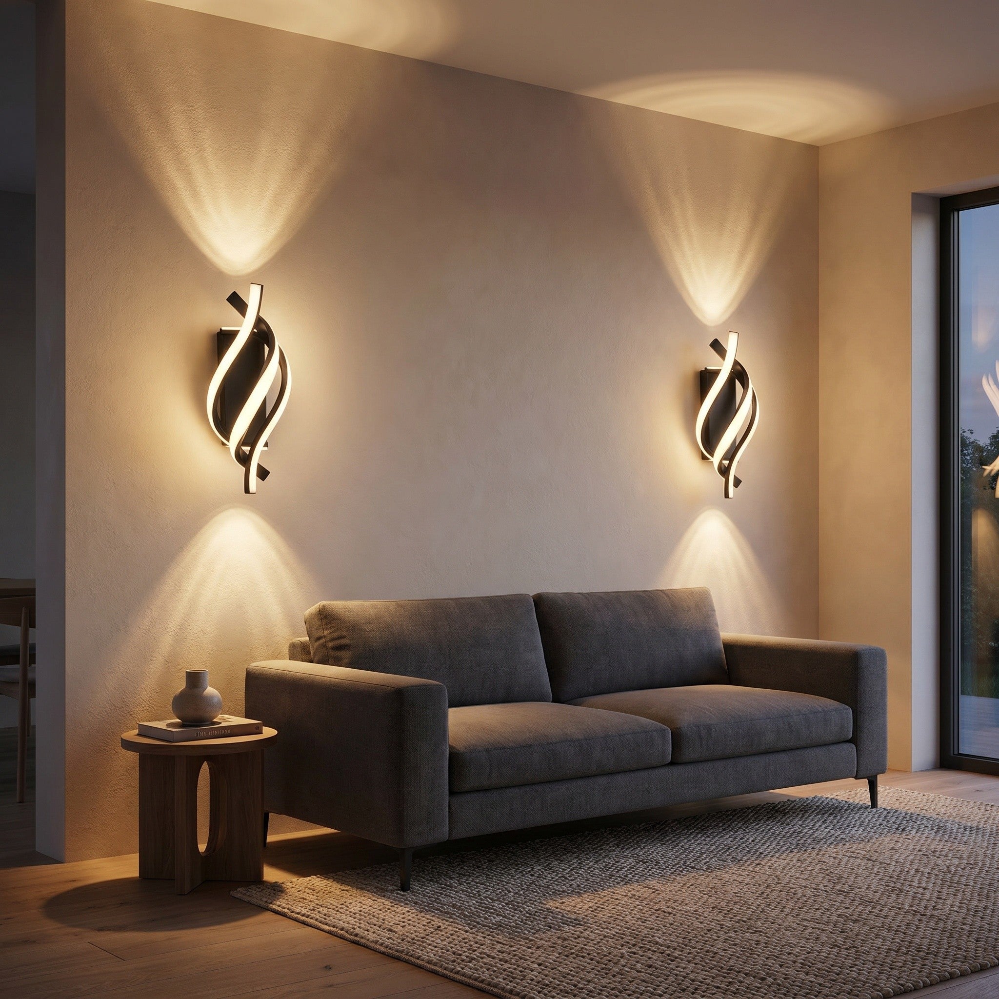Twisted LED Wall Light - Aluminium & Acrylic - product photo