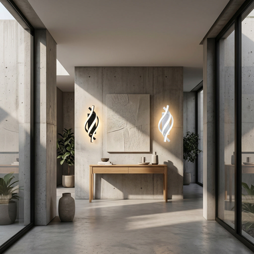 Twisted LED Wall Light - Aluminium & Acrylic - product photo
