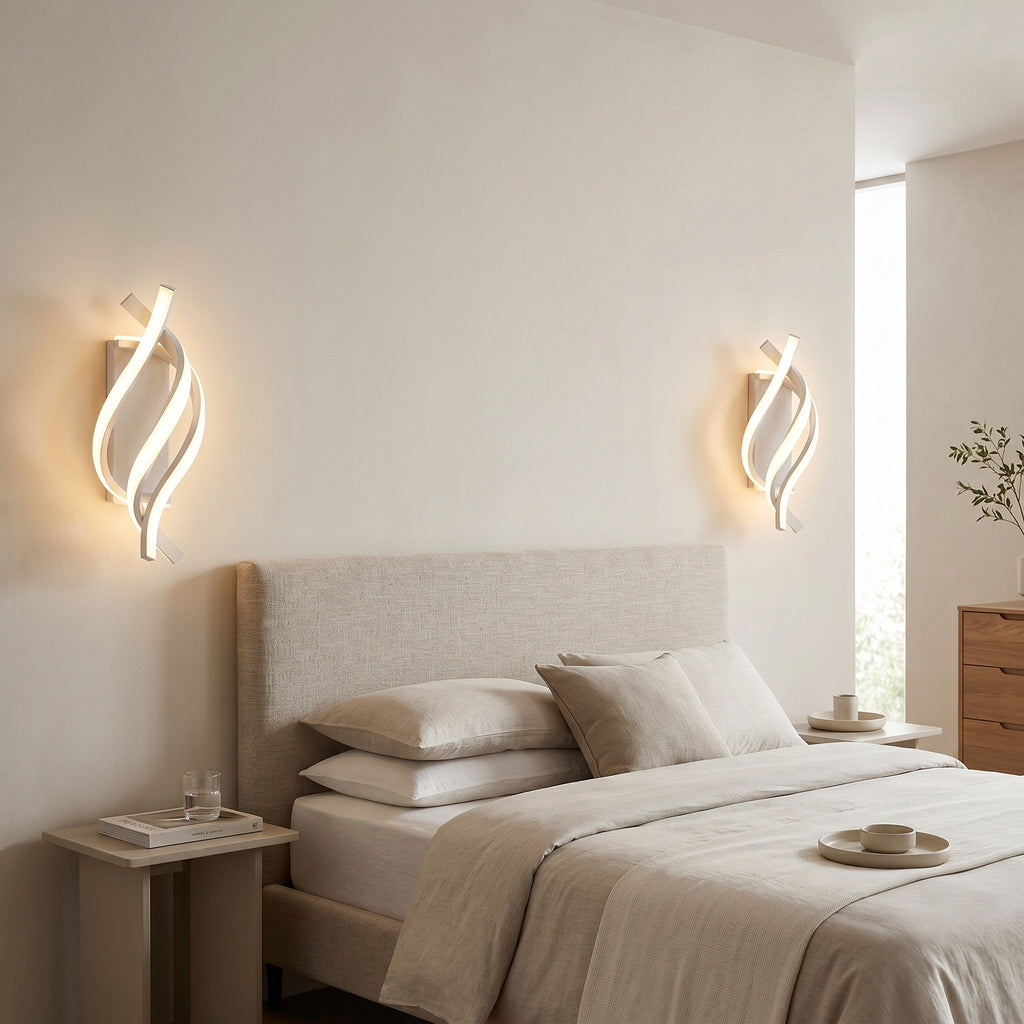 Twisted LED Wall Light - Aluminium & Acrylic - product photo