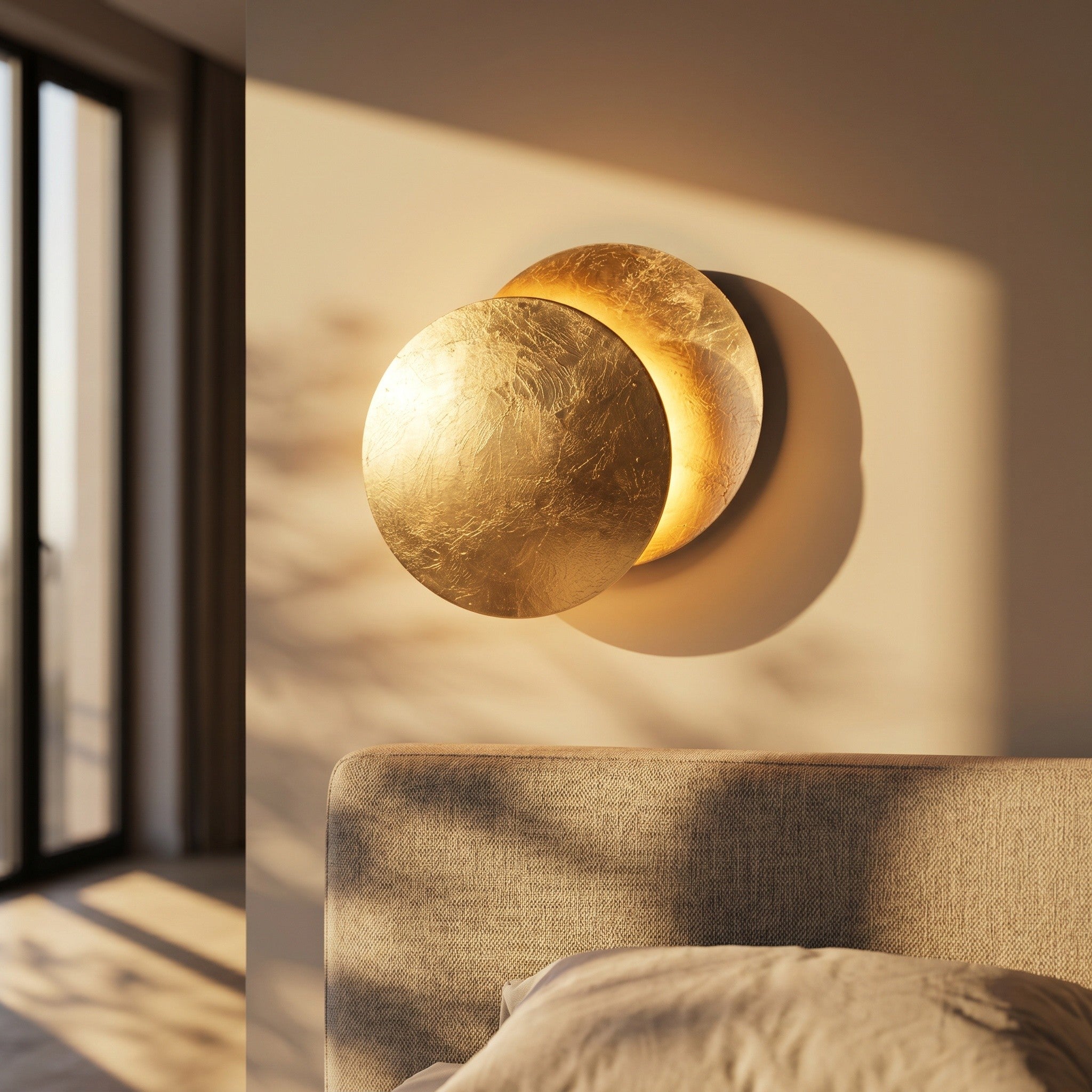 Copper Halo LED Wall Light - Round Eclipse Design - product photo