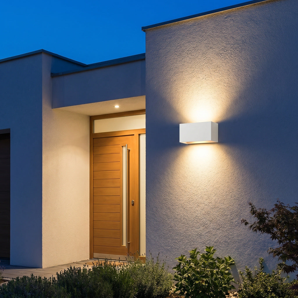 IP65 Indoor/Outdoor LED Wall Light - Aluminium & Glass - product photo