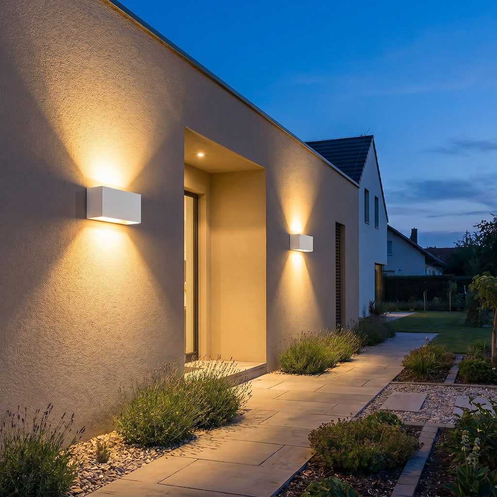 IP65 Indoor/Outdoor LED Wall Light - Aluminium & Glass - product photo