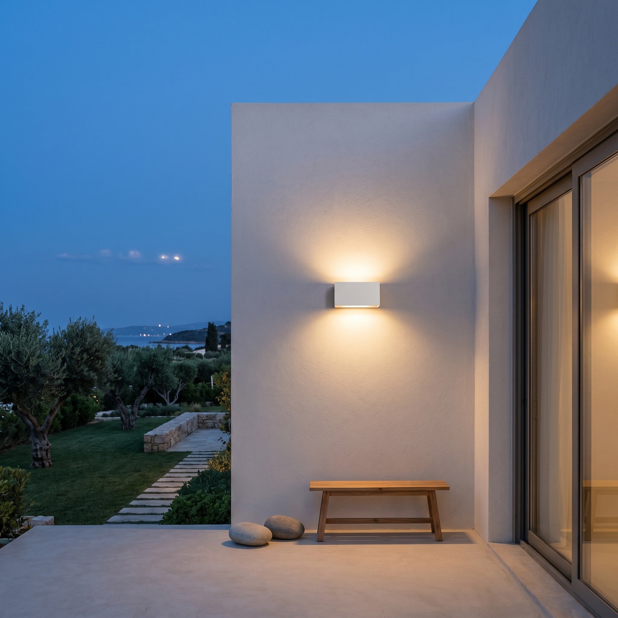 IP65 Indoor/Outdoor LED Wall Light - Aluminium & Glass - product photo