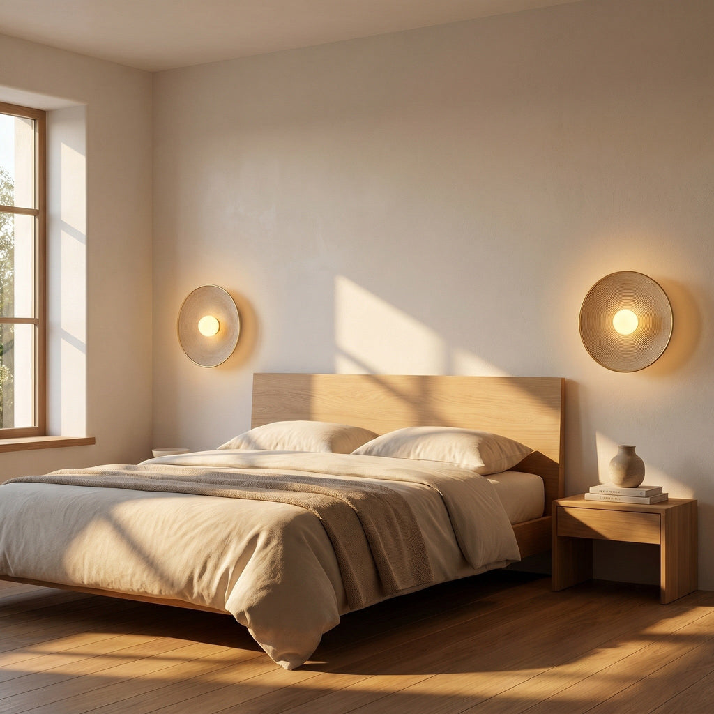 Sculpted Plaster Wall Light - Wabi-Sabi Japanese Style - product photo