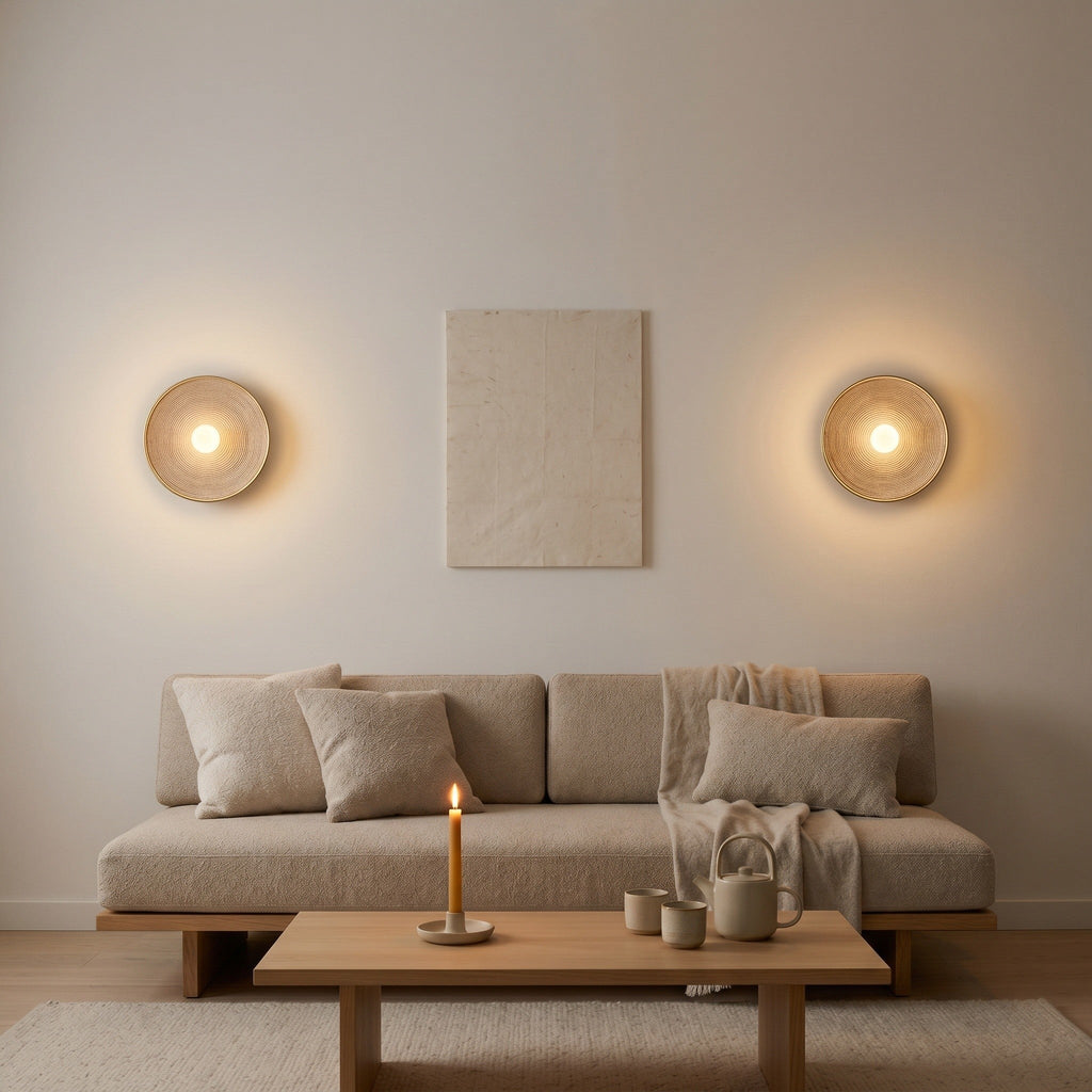 Sculpted Plaster Wall Light - Wabi-Sabi Japanese Style - product photo