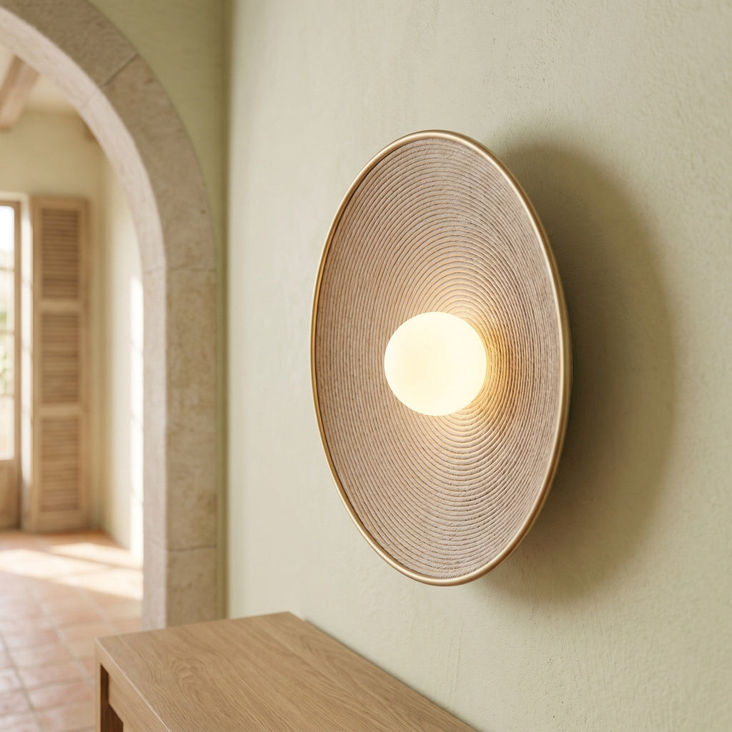 Sculpted Plaster Wall Light - Wabi-Sabi Japanese Style - product photo