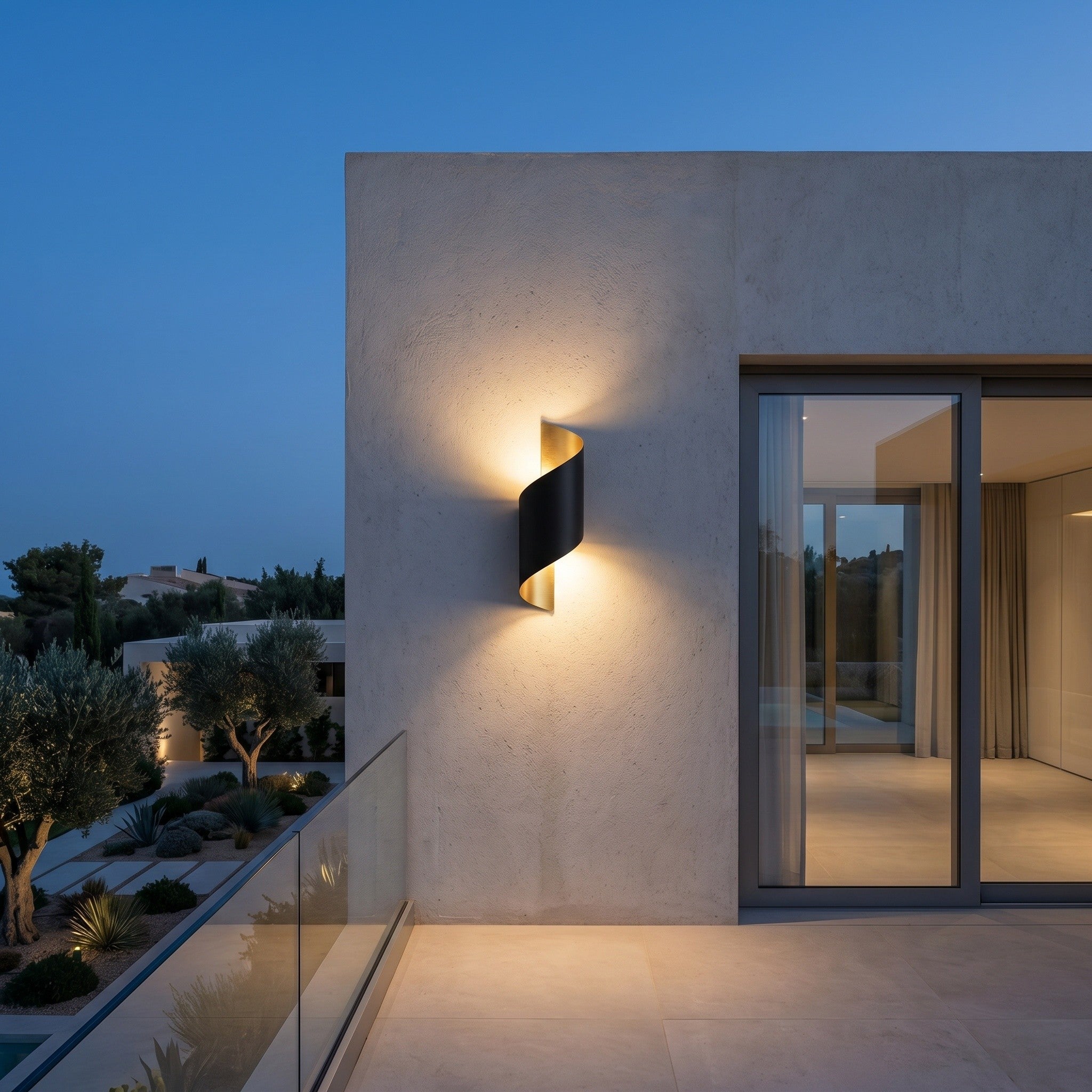 Spiral LED Outdoor Wall Light IP65 - Aluminium - product photo