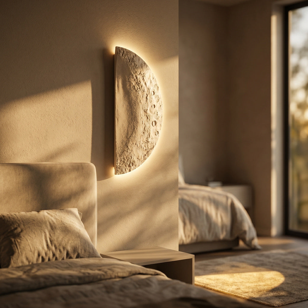 Moon Panel LED Wall Light - Dimmable Acrylic Art - product photo