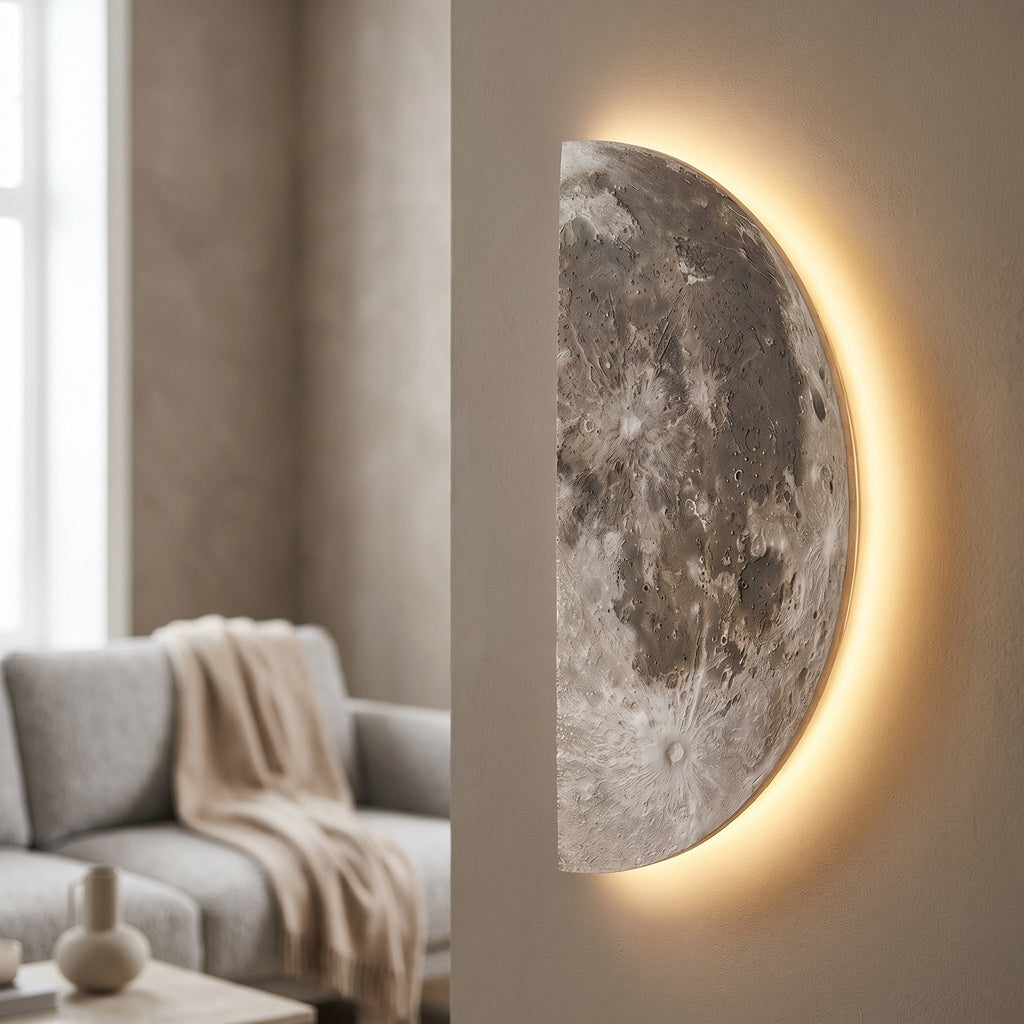 Moon Panel LED Wall Light - Dimmable Acrylic Art - product photo