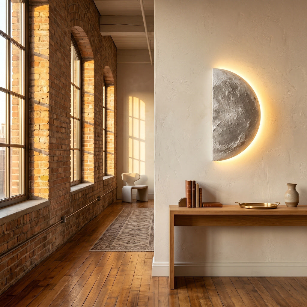 Moon Panel LED Wall Light - Dimmable Acrylic Art - product photo