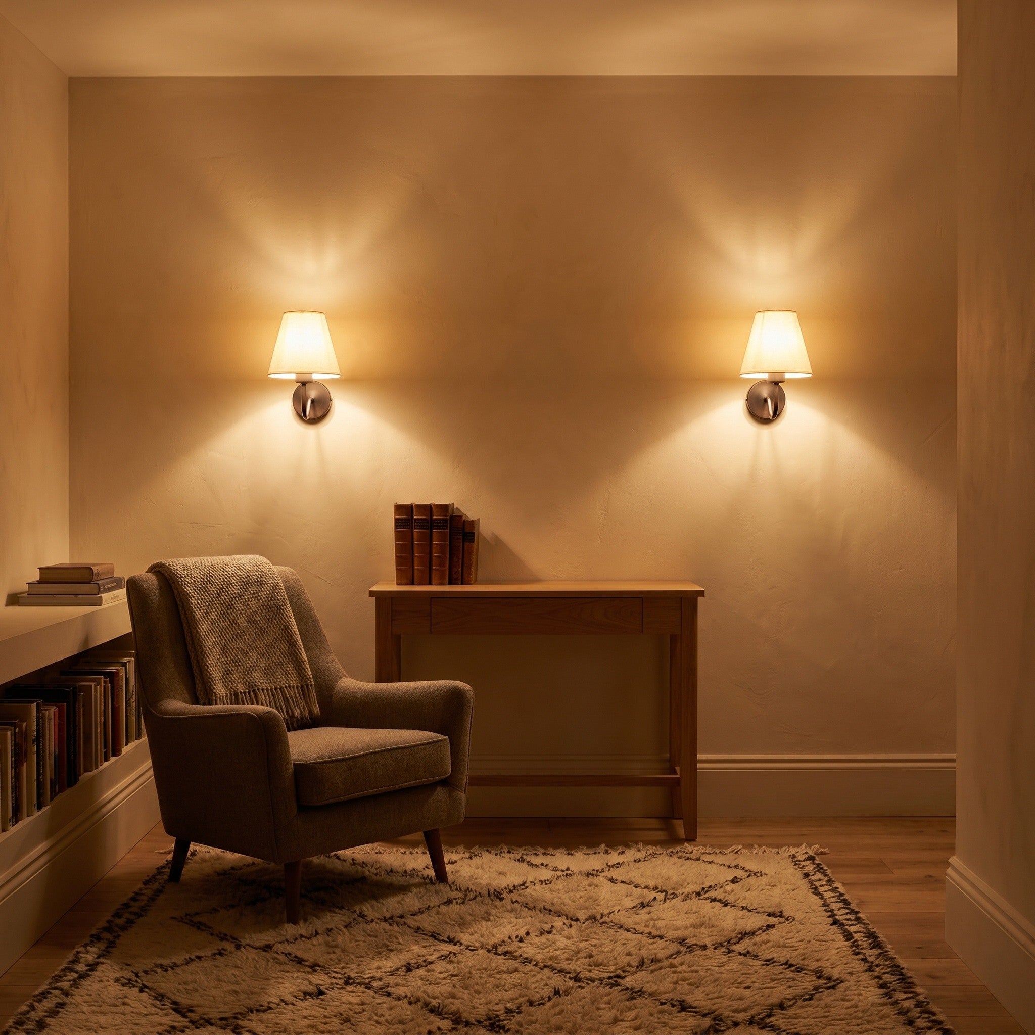 Retro Fabric Wall Light - Metal & Fabric Shade - product photo