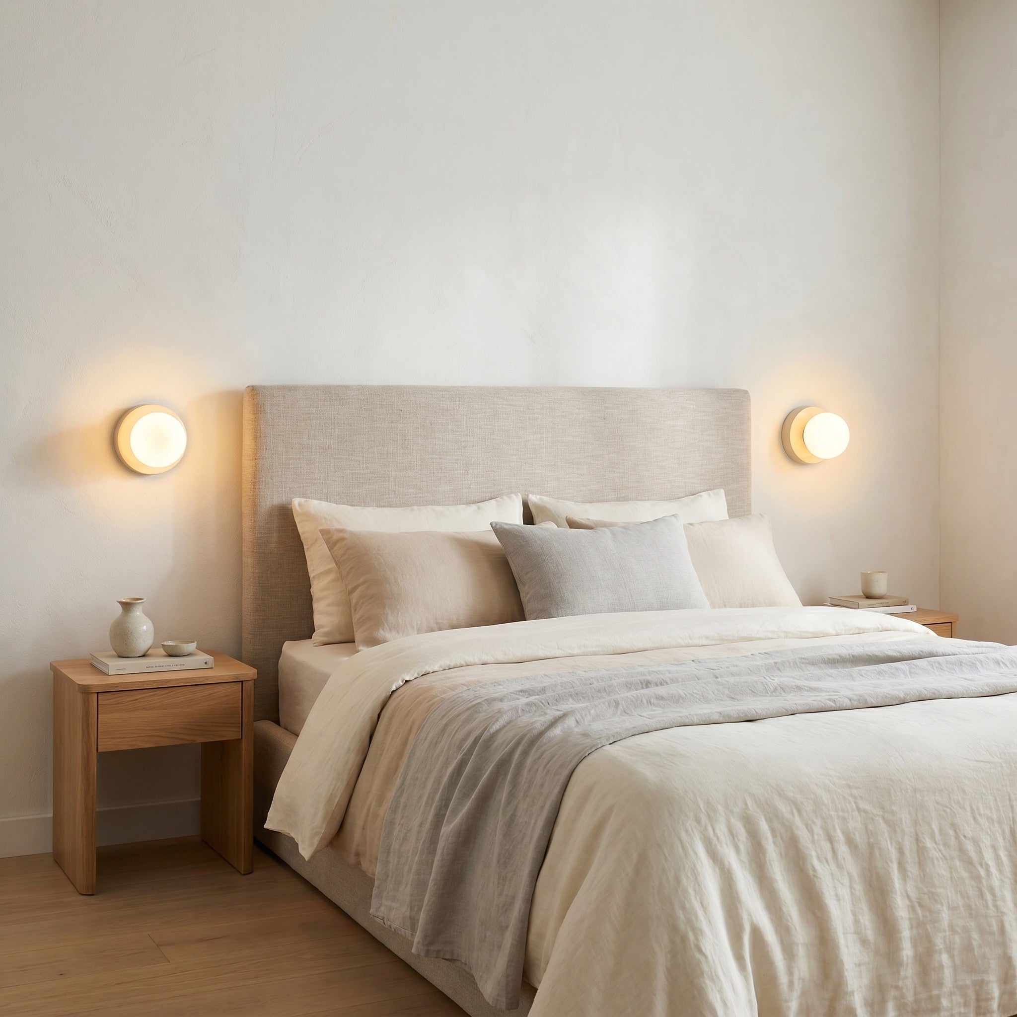 Mini Opal Glass Wall Light - Modern Metal Rosette - product photo