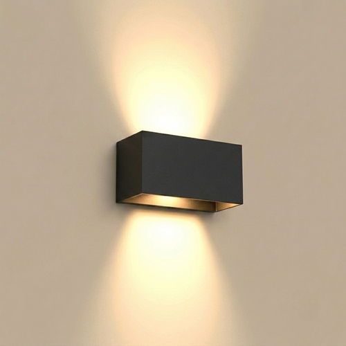 IP65 Indoor/Outdoor LED Wall Light - Aluminium & Glass - Warm White (2700-3500K)